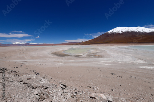 The plain between the Laguna Verde and the Laguna Blanca, Bolivia. Desert landscape of the Andean highlands of Bolivia