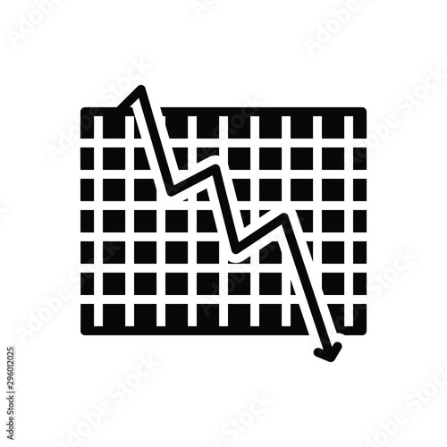 Black solid icon for downturn 