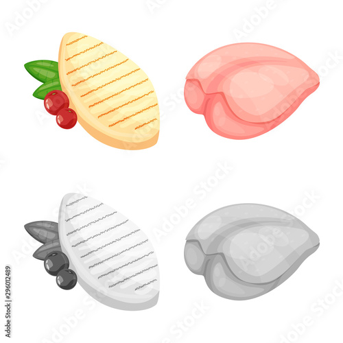 Vector design of product and poultry icon. Set of product and agriculture stock vector illustration.