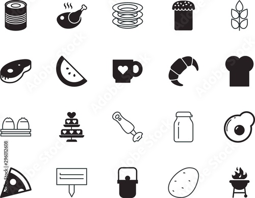 food vector icon set such as  business  harvest  celebrate  home  birthday  coffee  ear  chefs  rare  easter  vegetables  plates  shop  stick  red  gourmet  blank  uniform  growth  orange  shaker