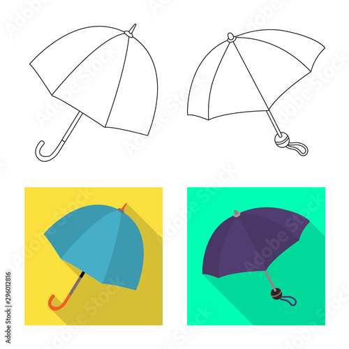 Isolated object of protection and closed logo. Set of protection and rainy stock vector illustration.