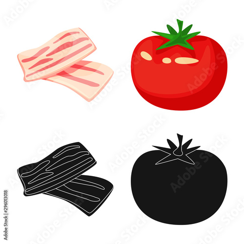 Vector design of taste and product symbol. Collection of taste and cooking stock vector illustration.