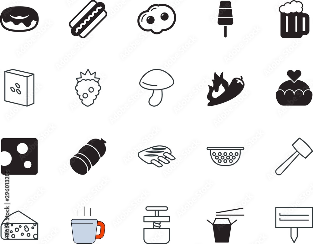 food vector icon set such as: aeropress, aroma, dough, handle, donut, chilli, groats, grain, ingredients, raspberry, beer, household, lager, flame, berry, whisk, package, bbq, donuts, groat, mexican food vector icon set such as: aeropress, aroma, dough, handle, donut, chilli, groats, grain, ingredients, raspberry, beer, household, lager, flame, berry, whisk, package, bbq, donuts, groat, mexican