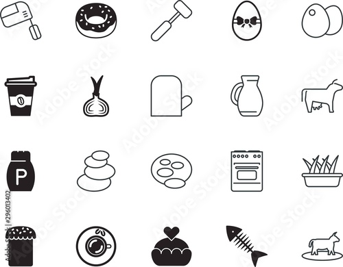 food vector icon set such as: jug, valentine, doodle, technology, mixing, steak, spice, transparent, pepper, glass, creamer, mittens, ornament, hob, antique, style, bones, stove, pitcher, liquid