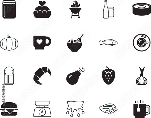 food vector icon set such as  marmalade  label  company  autumn  clip  elegant  takeaway  kitchen  pumpkin  instrument  sketch  spot  roaster  glassware  weight  ocean  cake  paper  activity  pastry