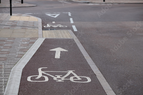 UK cycle track in city