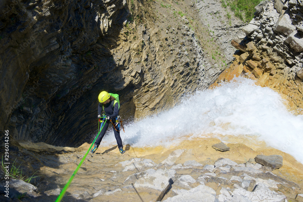 Canyoning Lucas Canyon in Pyrenees.