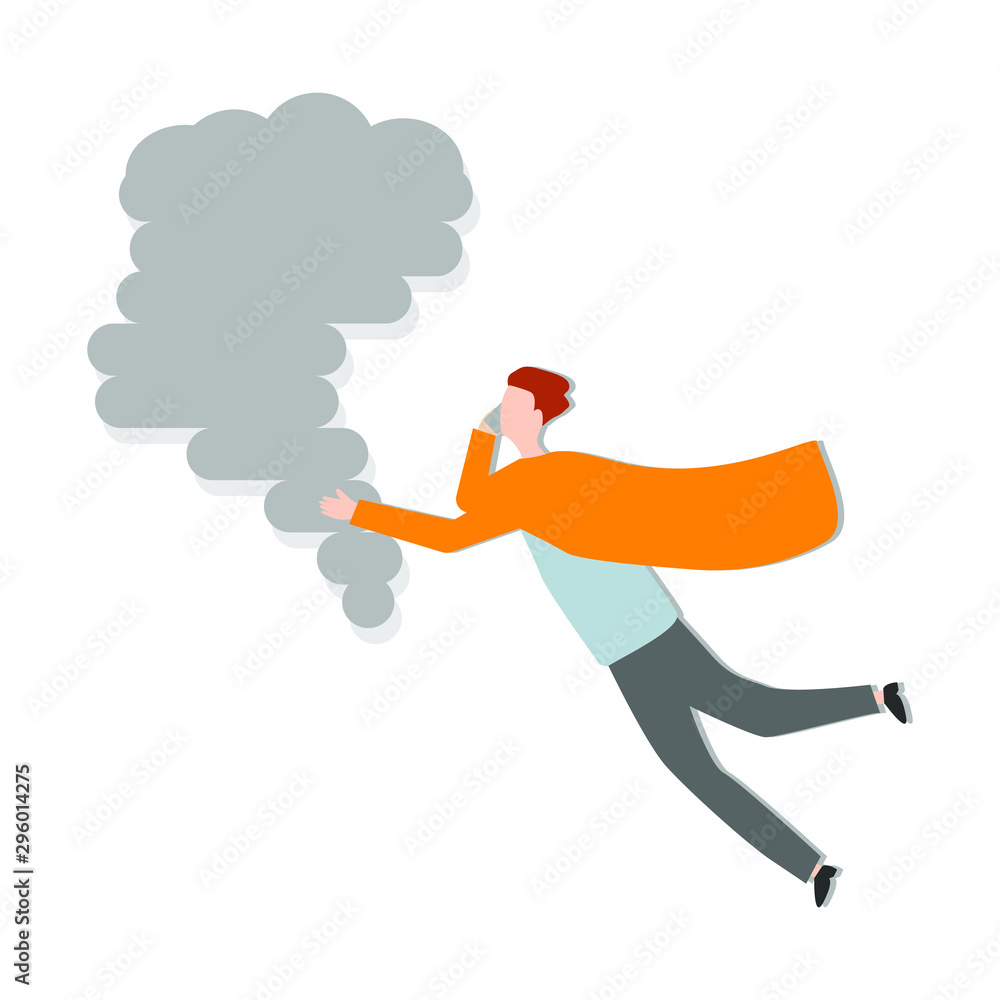 Flat cartoon character isolated on white. Smoke vector. Flat cartoon character isolated on white. Smoke vector.