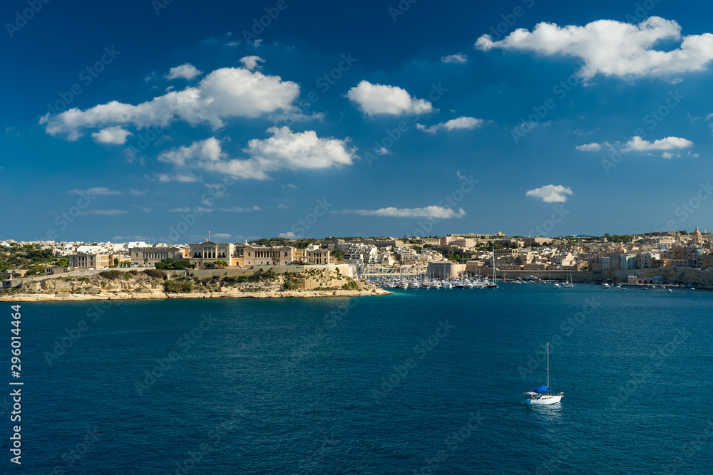 A Beautiful View of the Valetta Harbor in Late Summer