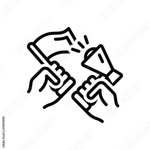 Black line icon for activist 