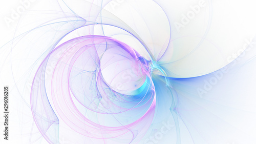 Abstract transparent violet and blue crystal shapes. Fantasy light background. Digital fractal art. 3d rendering.