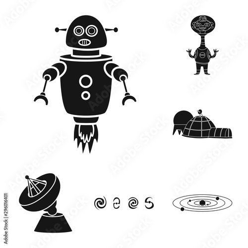 Vector illustration of colonization and sky icon. Set of colonization and galaxy stock symbol for web.