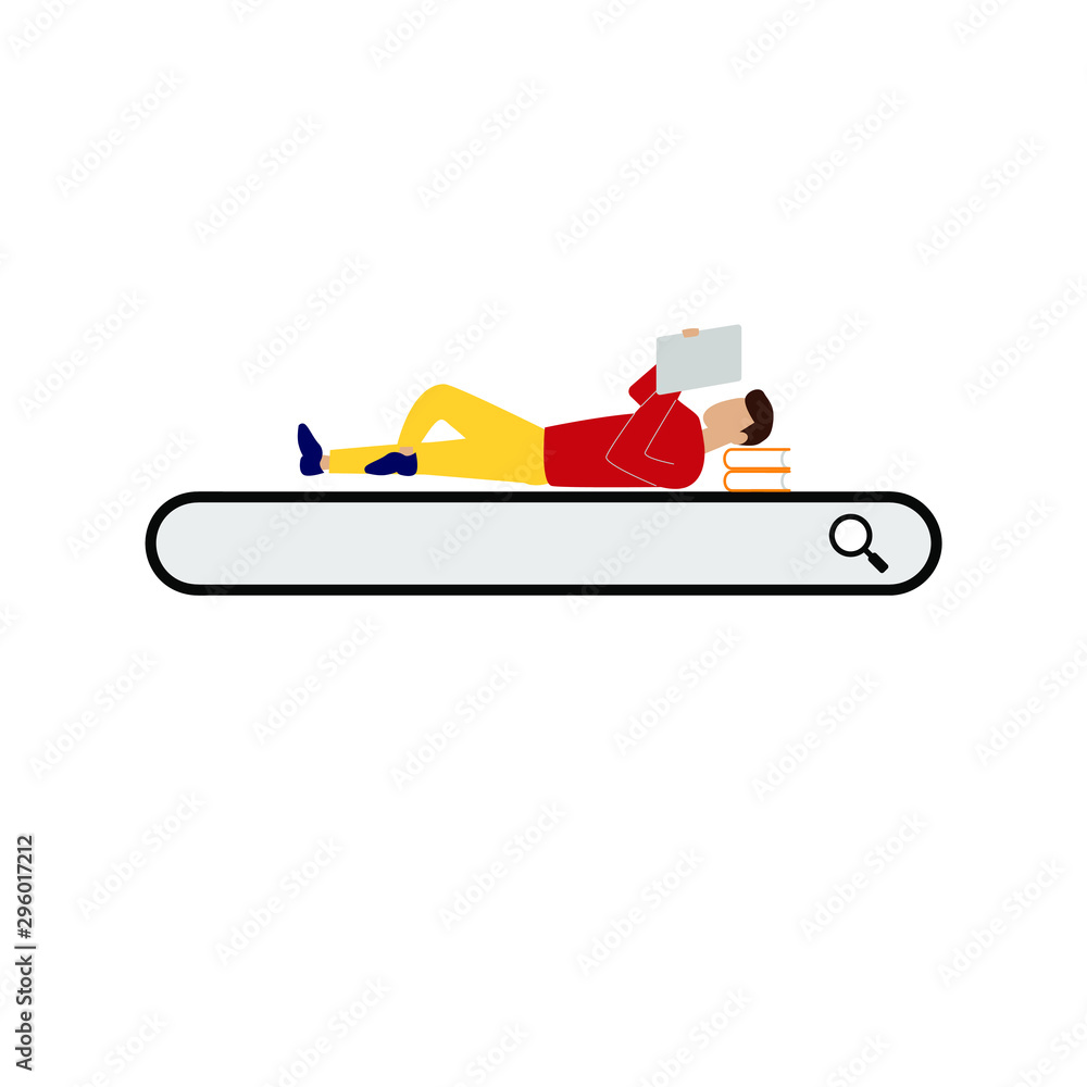 Search Bar Icon Graphic Design Element. Mobile concept and web design. Flat cartoon character isolated on white background