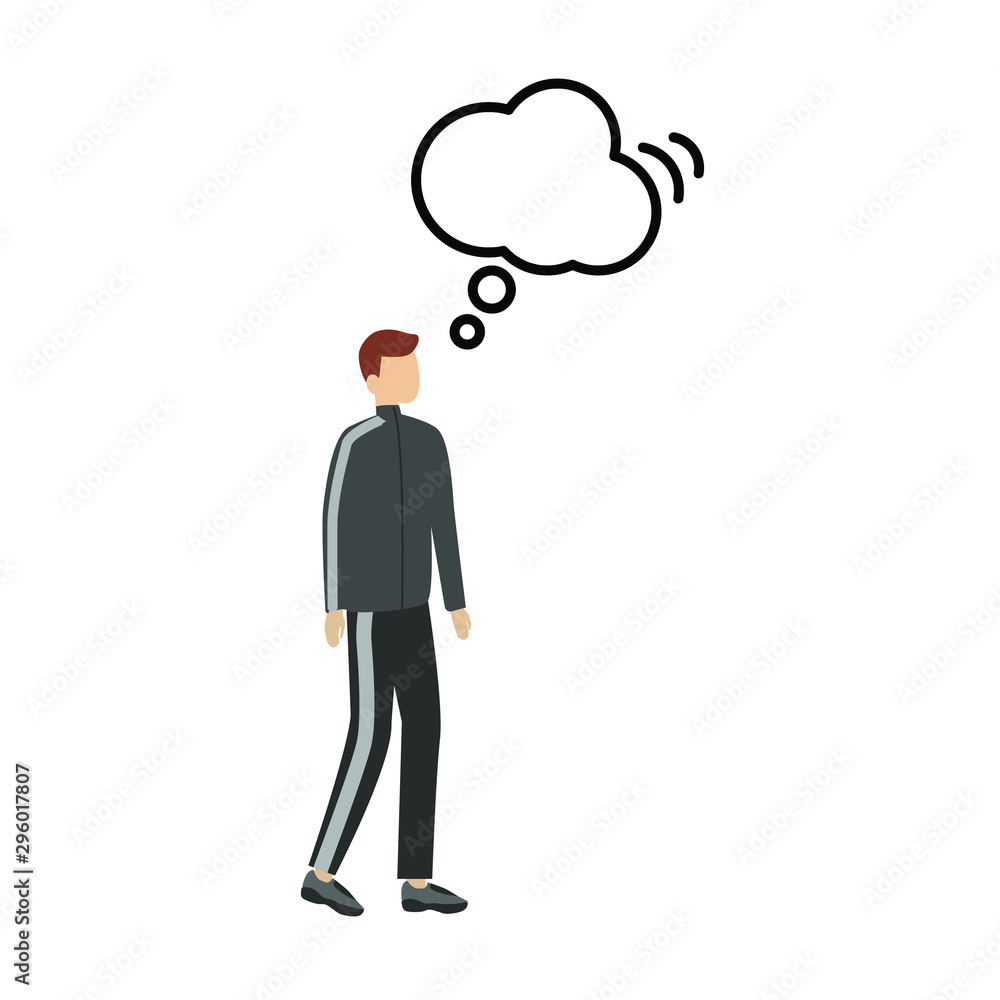 Flat cartoon character isolated on white background. Speech bubble icon Flat cartoon character isolated on white background. Speech bubble icon
