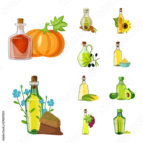 Isolated object of bottle and glass icon. Set of bottle and agriculture stock vector illustration.