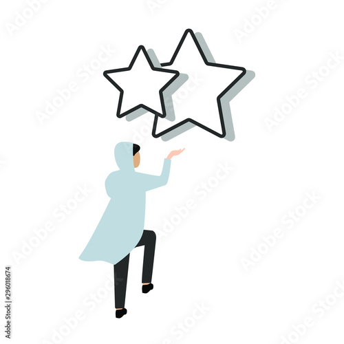 Favourites, star vector icon. Mobile concept and web design. Flat cartoon character isolated on white background