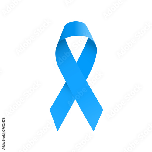 Prostate cancer blue ribbon symbol isolated