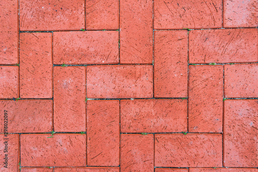 Obraz premium Red brick footpath.