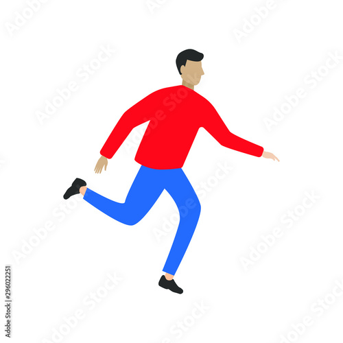 Man running.Flat cartoon character 