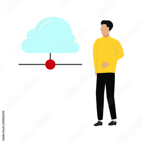Internet hosting icon Flat cartoon character isolated