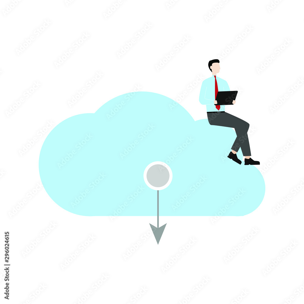 Internet hosting icon. Flat cartoon character Internet hosting icon. Flat cartoon character