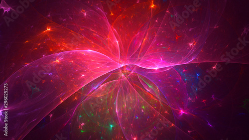 3D rendering abstract colorful fractal light background