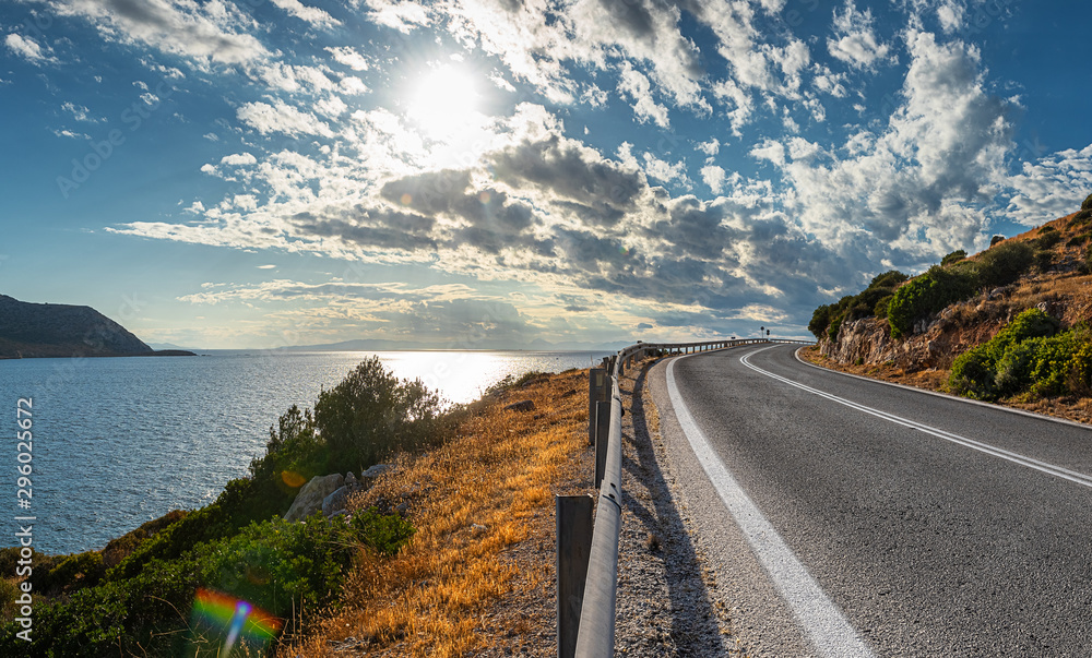 greek road by the sea