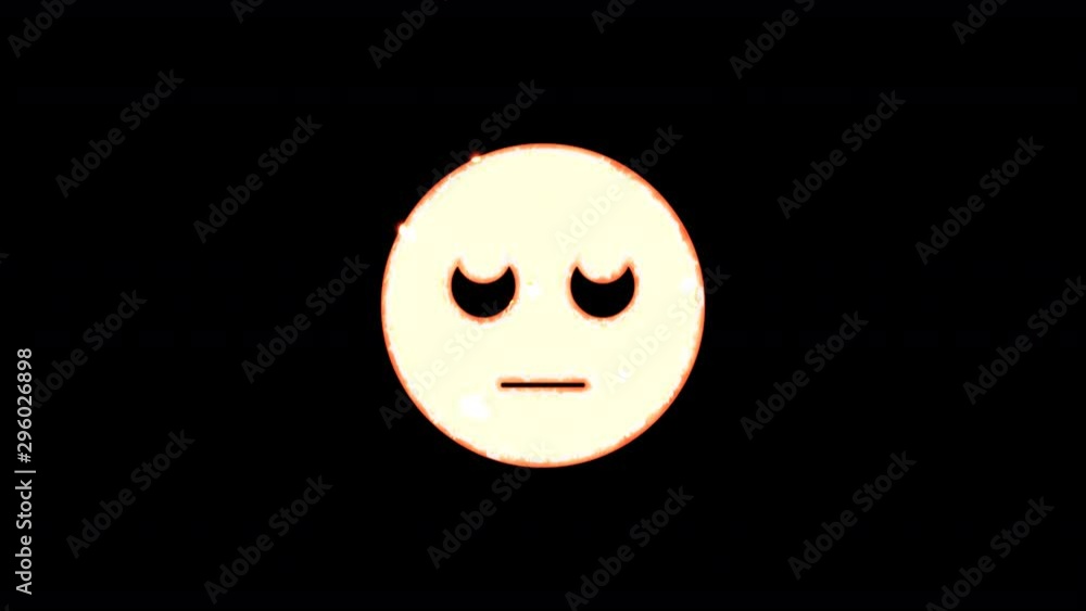 Symbol meh rolling eyes burns out of transparency, then burns again. Alpha channel Premultiplied - Matted with color black Symbol meh rolling eyes burns out of transparency, then burns again. Alpha channel Premultiplied - Matted with color black