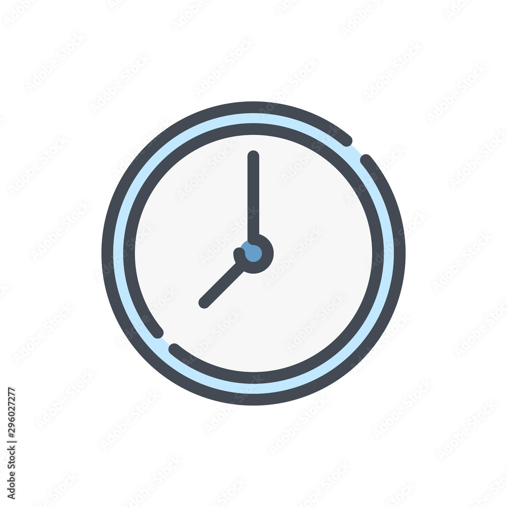 Clock and time color line icon. Watch and time management vector outline colorful sign. Clock and time color line icon. Watch and time management vector outline colorful sign.
