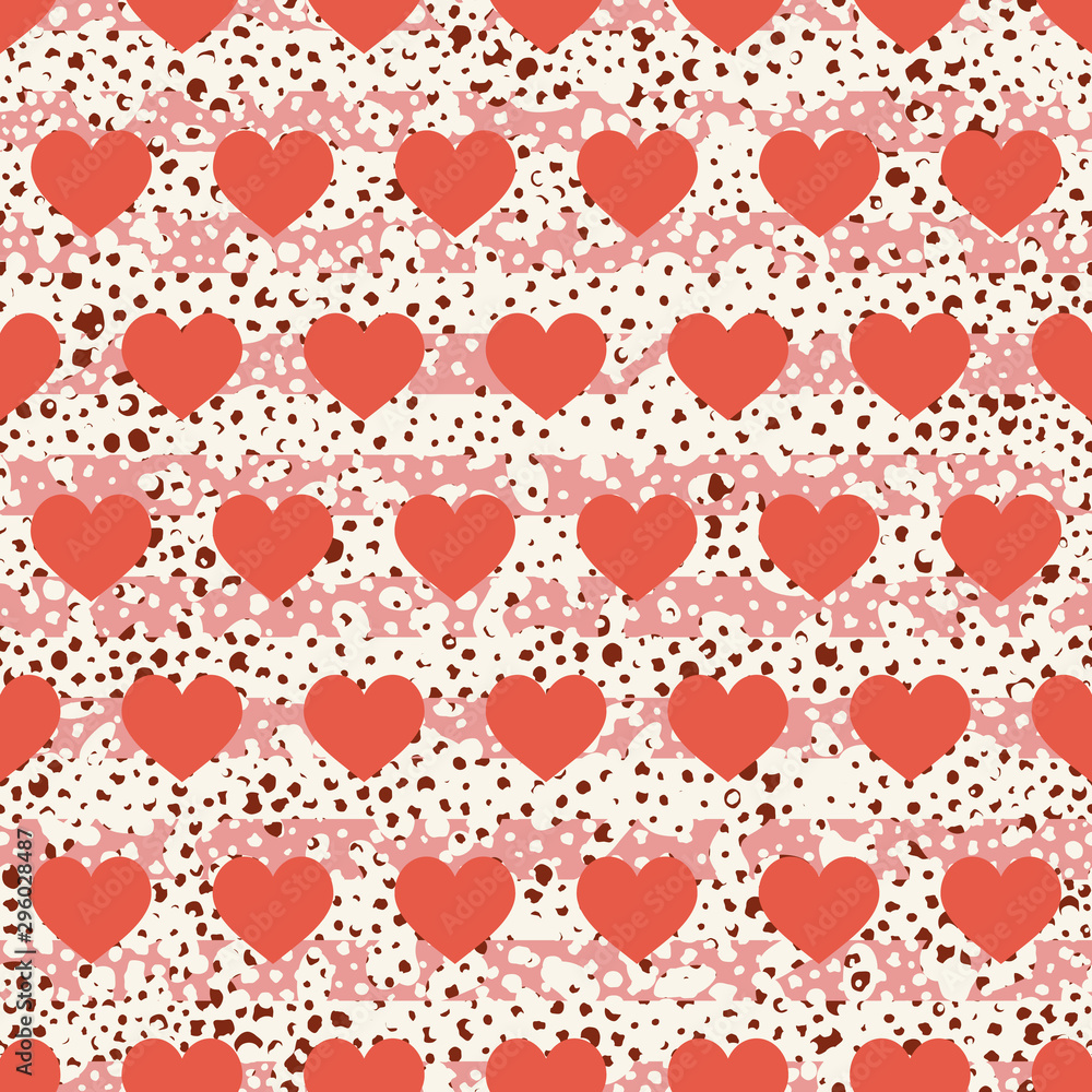 Seamless pattern with hearts. Valentine abstract seamless background with red hearts. Wrapping paper seamless pattern. Seamless pattern with hearts. Valentine abstract seamless background with red hearts. Wrapping paper seamless pattern.