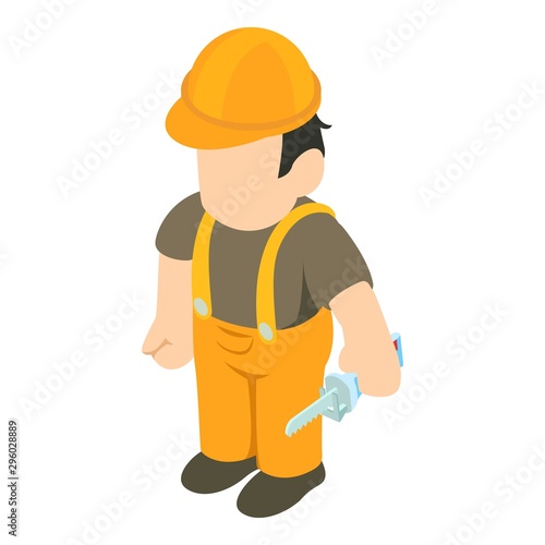 Electrician icon. Isometric illustration of electrician vector icon for web