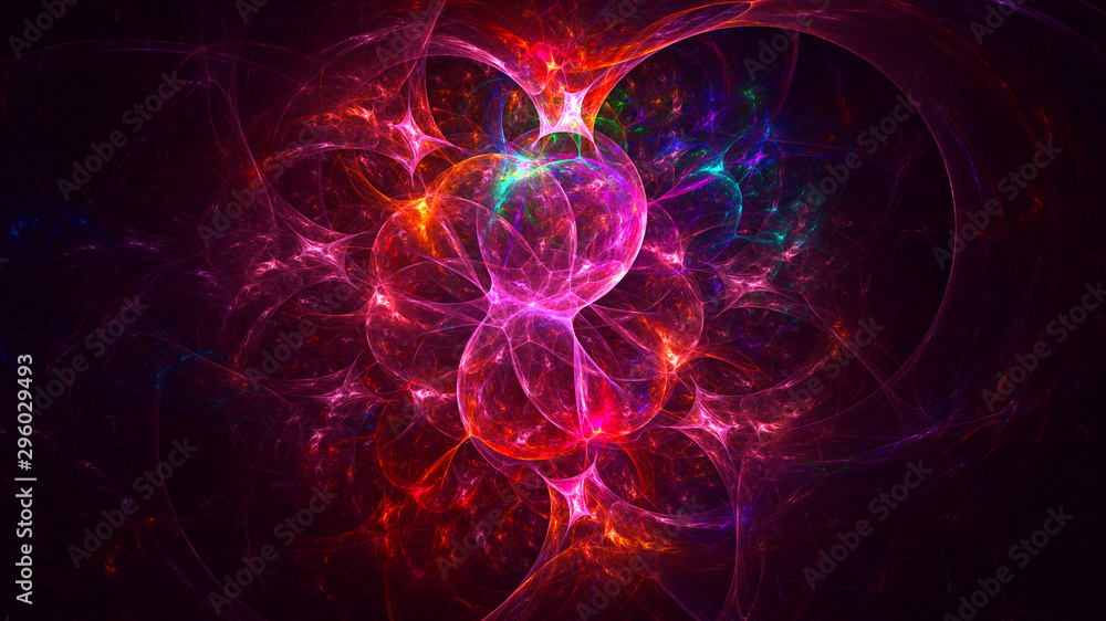 3D rendering abstract colorful fractal light background