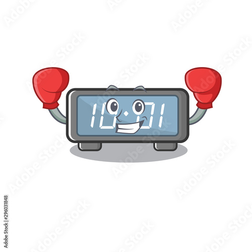 Boxing digital clock isolated in the mascot