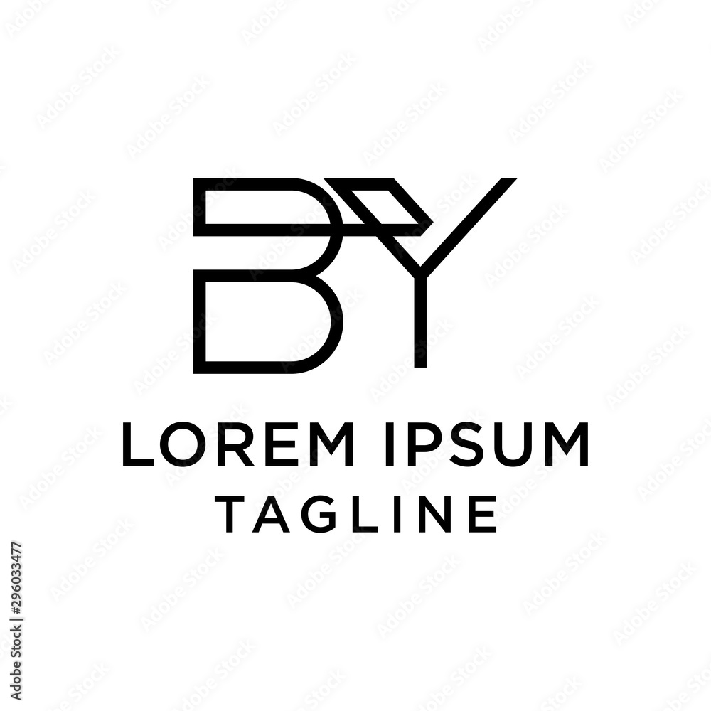 initial letter logo BY, YB logo template initial letter logo BY, YB logo template