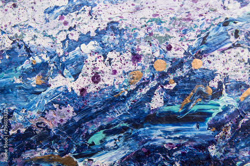 painting on canvas, drops of paint, expression, modern art, purple, blue, grated, textured background, splash