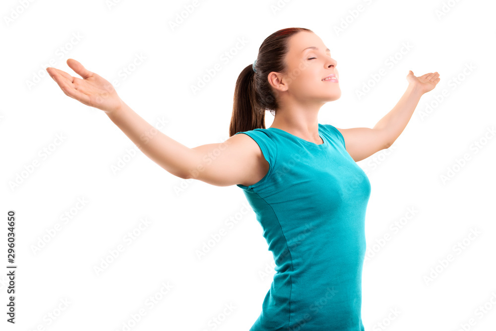 Enjoying life with outstretched arms Enjoying life with outstretched arms