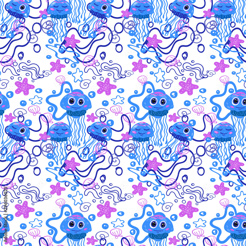 jellyfish baby pattern vector illustration for design and decoration jellyfish baby pattern vector illustration for design and decoration