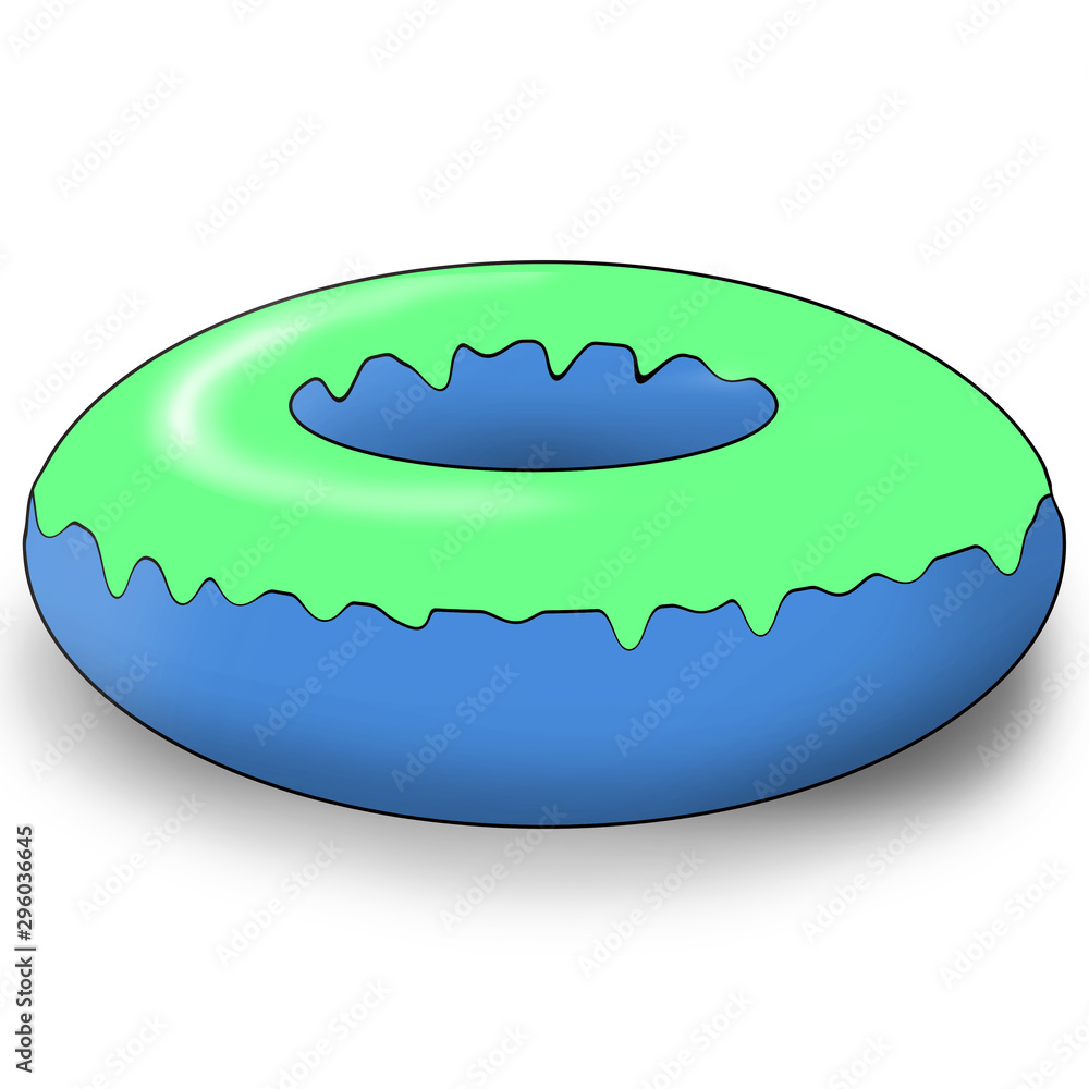 Sweet and beautiful multi-colored donut, illustration, on a white background. Sweet and beautiful multi-colored donut, illustration, on a white background.