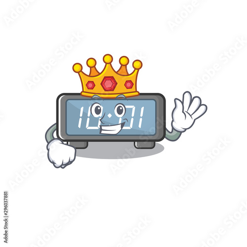 King digital clock on a cartoon chair