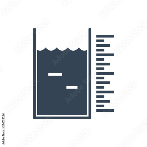 black icon laundry, liquid, water volume measurement