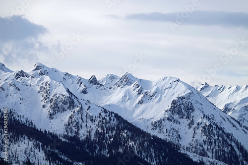 beautiful view to the alps in winter