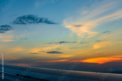 evening sunset aerial view
