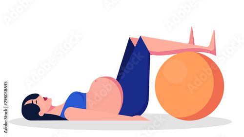 Yoga for pregnant woman concept. Fitness and sport