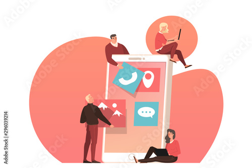 Web design development on smartphone device screen