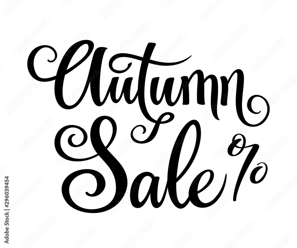 Hand drawn lettering composition Autumn Sale on the white background. Seasonal handwritten design element for sale offer banner, vector illustration. Hand drawn lettering composition Autumn Sale on the white background. Seasonal handwritten design element for sale offer banner, vector illustration.