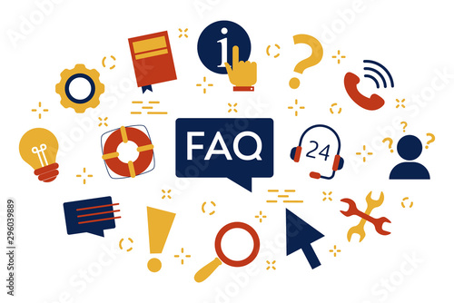 FAQ or question and answer concept. Customer help