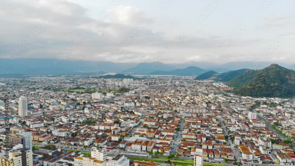 Top Are View Of Santos City With Beautiful Mountain And Sky Views - Forwards Top Are View Of Santos City With Beautiful Mountain And Sky Views - Forwards