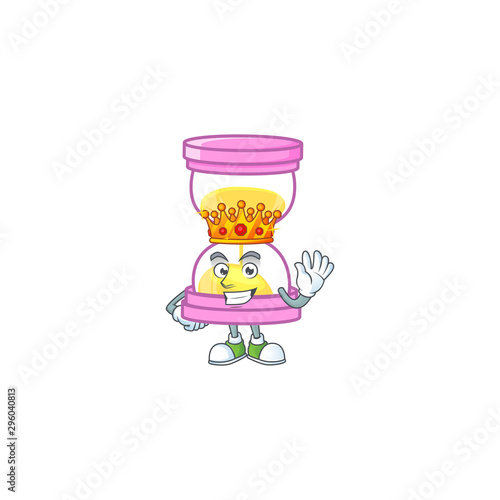 King sandglass isolated with on white background.