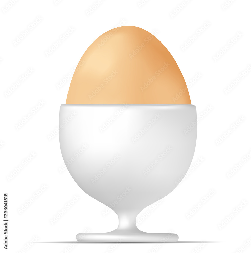 Yellow boiled egg and egg cup Yellow boiled egg and egg cup