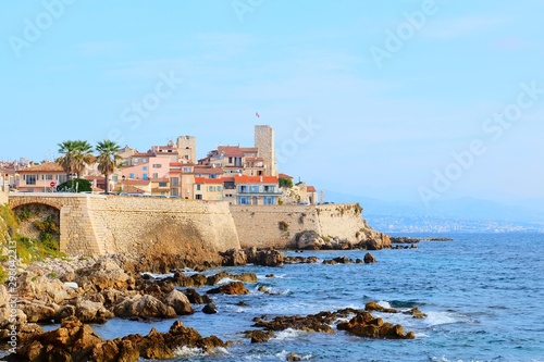 View from the sea to Antibes, French Riviera
